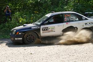 John Farrow / Michael Farrow Subaru WRX on SS1, Thorpe Tower I.