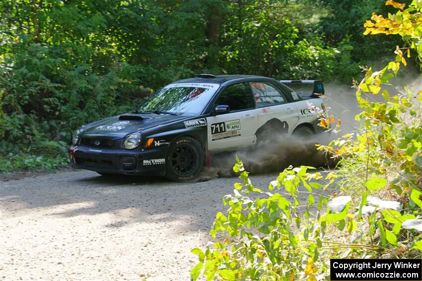 John Farrow / Michael Farrow Subaru WRX on SS1, Thorpe Tower I.