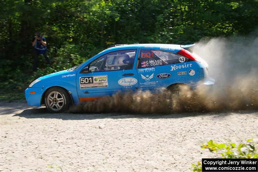 Chris Miller / Crystina Coats Ford Focus ZX3 on SS1, Thorpe Tower I.