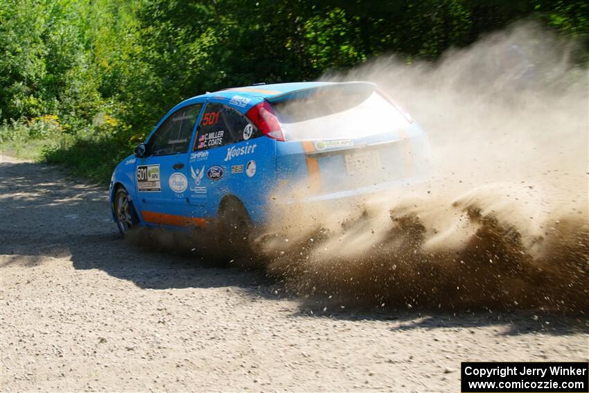 Chris Miller / Crystina Coats Ford Focus ZX3 on SS1, Thorpe Tower I.