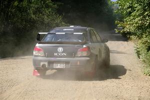 John Farrow / Michael Farrow Subaru WRX finally gets restarted and rejoins on SS2, Refuge I.