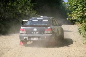 John Farrow / Michael Farrow Subaru WRX finally gets restarted and rejoins on SS2, Refuge I.