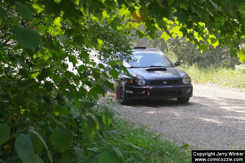 John Farrow / Michael Farrow Subaru WRX limps to a stop for repairs on SS2, Refuge I.