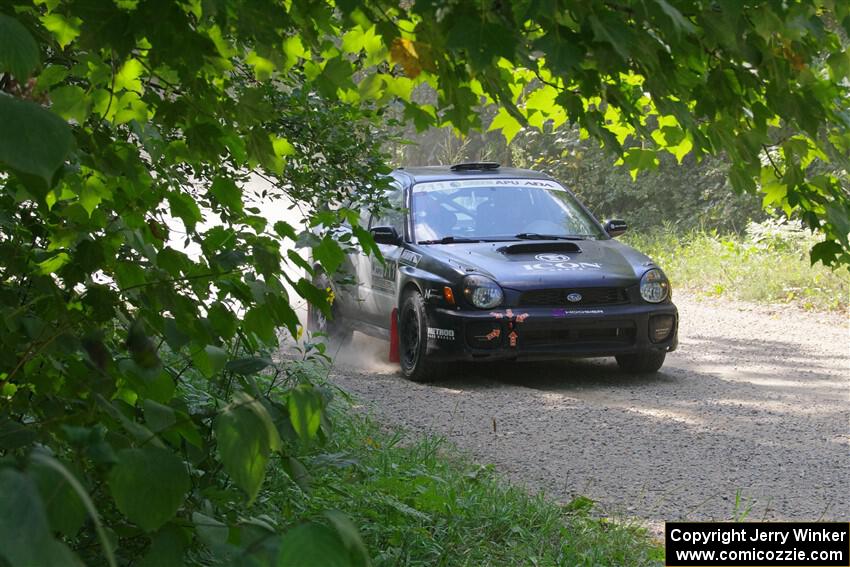 John Farrow / Michael Farrow Subaru WRX limps to a stop for repairs on SS2, Refuge I.