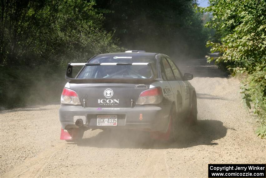 John Farrow / Michael Farrow Subaru WRX finally gets restarted and rejoins on SS2, Refuge I.