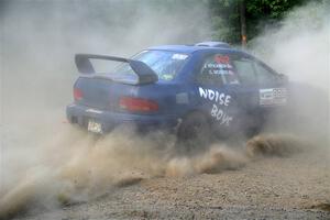 Corey Morris / Josh Nykanen Subaru Impreza misses a call and stalls briefly on SS2, Refuge I.