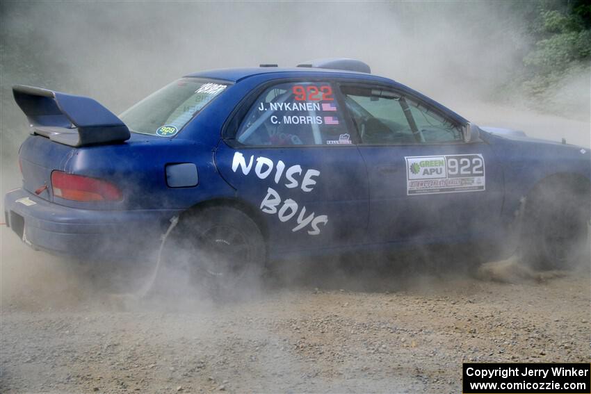 Corey Morris / Josh Nykanen Subaru Impreza misses a call and stalls briefly on SS2, Refuge I.