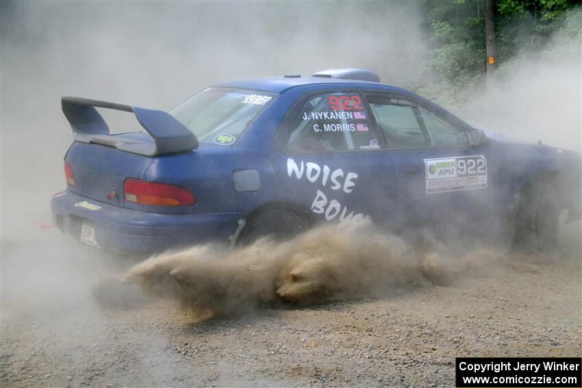 Corey Morris / Josh Nykanen Subaru Impreza misses a call and stalls briefly on SS2, Refuge I.