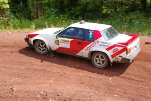 Eric Anderson / Taylor Haelterman Toyota Celica GTS go off and stall briefly on SS3, Norway North I.