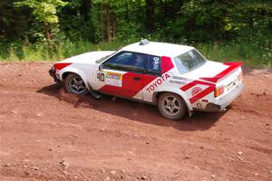 Eric Anderson / Taylor Haelterman Toyota Celica GTS go off and stall briefly on SS3, Norway North I.