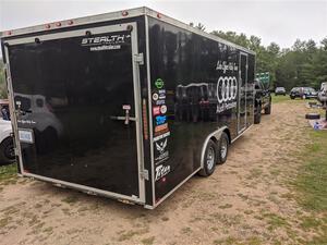 Tim Michel's rally car hauler was present, however Tim's Audi was not.