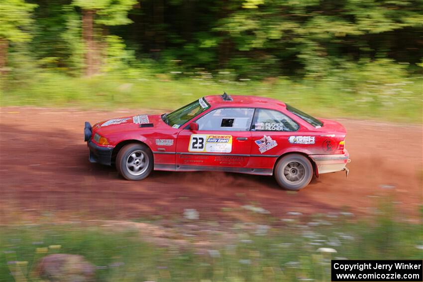 Barry Pilcher / Josh Pilcher BMW 325is on SS7, Norway North II.