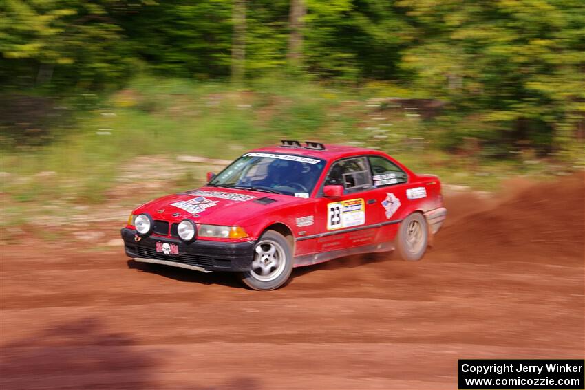 Barry Pilcher / Josh Pilcher BMW 325is on SS7, Norway North II.