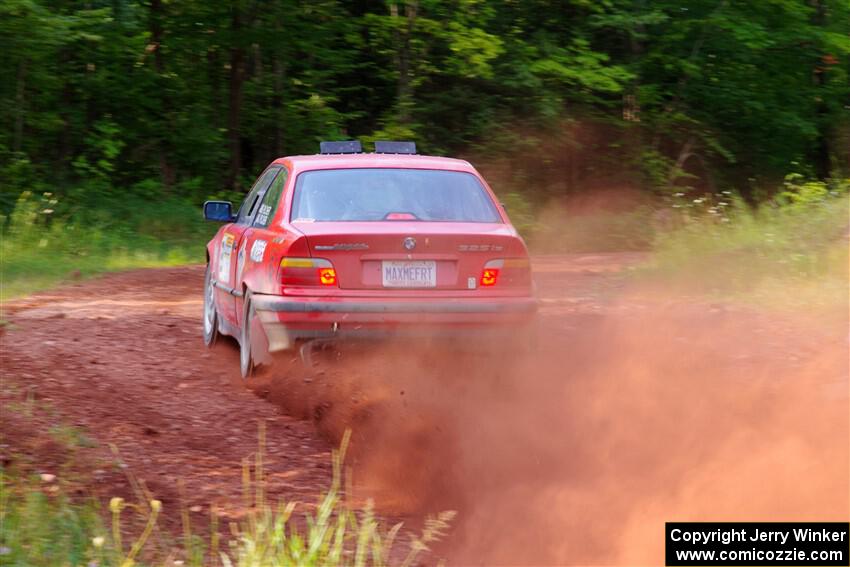 Barry Pilcher / Josh Pilcher BMW 325is on SS7, Norway North II.