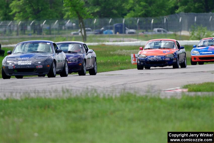 Aaron Jongbloedt's, Geoff Youngdahl's and Nick LoGalbo's Spec Miata Mazda Miatas