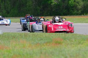 John Janssen's, Reid Johnson's, Justin Elder's, Greg Eick's and Nolan Elder's Spec Racer Ford 3s