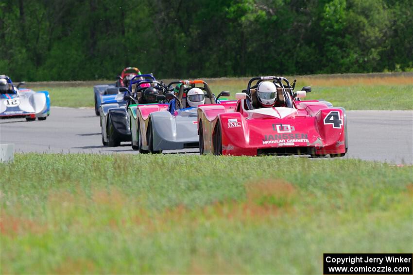 John Janssen's, Reid Johnson's, Justin Elder's, Greg Eick's and Nolan Elder's Spec Racer Ford 3s