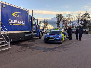 Brandon Semenuk / Keaton Williams Subaru WRX ARA24 is prepped for parc expose.