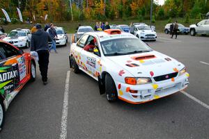 Richard Donovan / Greg Donovan Subaru Impreza pulls into parc expose.