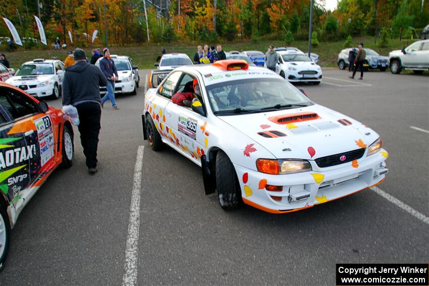 Richard Donovan / Greg Donovan Subaru Impreza pulls into parc expose.