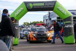 Grzegorz Bugaj / Ela Dziubanski Subaru WRX STi at the ceremonial start.