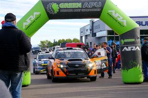 Grzegorz Bugaj / Ela Dziubanski Subaru WRX STi at the ceremonial start.