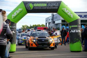 Grzegorz Bugaj / Ela Dziubanski Subaru WRX STi at the ceremonial start.