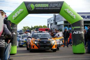 Grzegorz Bugaj / Ela Dziubanski Subaru WRX STi at the ceremonial start.