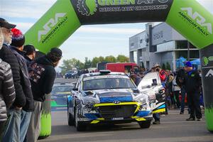 Enda McCormack / Liam McCormack Hyundai i20 R5 at the ceremonial start.