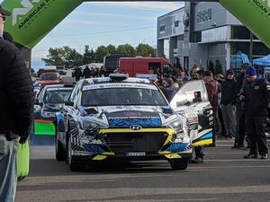 Enda McCormack / Liam McCormack Hyundai i20 R5 at the ceremonial start.