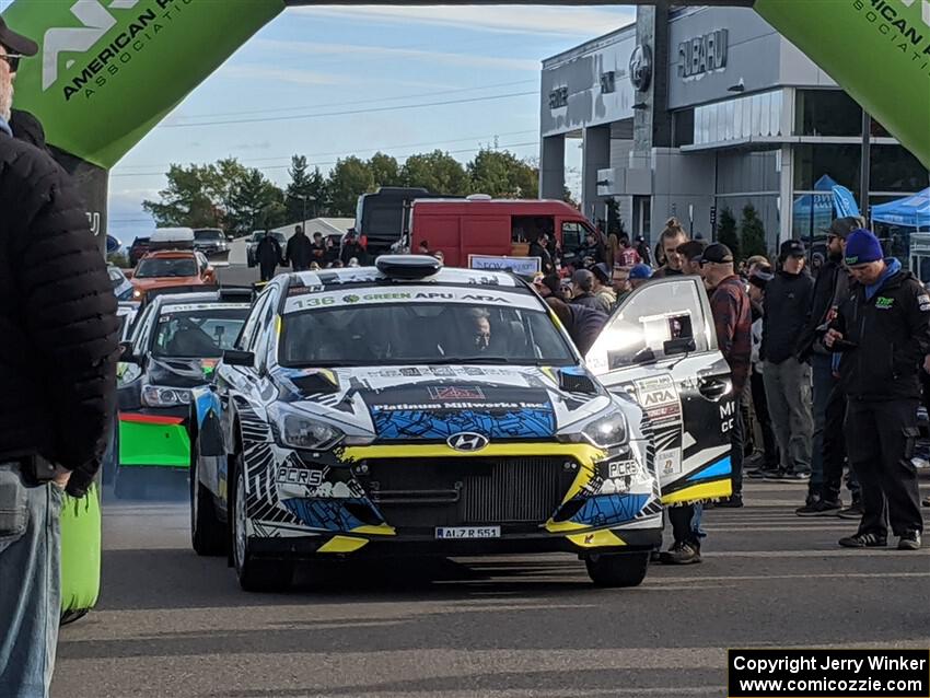 Enda McCormack / Liam McCormack Hyundai i20 R5 at the ceremonial start.