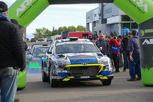 Enda McCormack / Liam McCormack Hyundai i20 R5 leaves the ceremonial start.