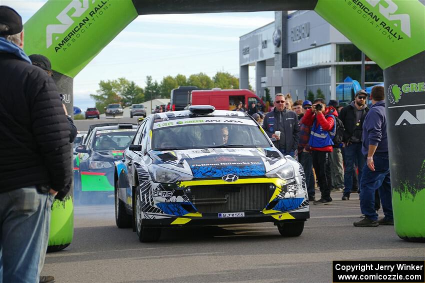 Enda McCormack / Liam McCormack Hyundai i20 R5 leaves the ceremonial start.