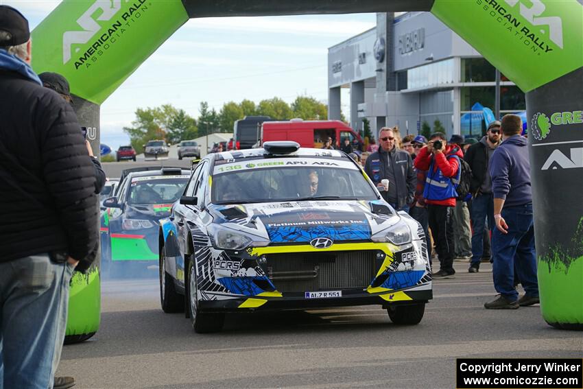 Enda McCormack / Liam McCormack Hyundai i20 R5 leaves the ceremonial start.