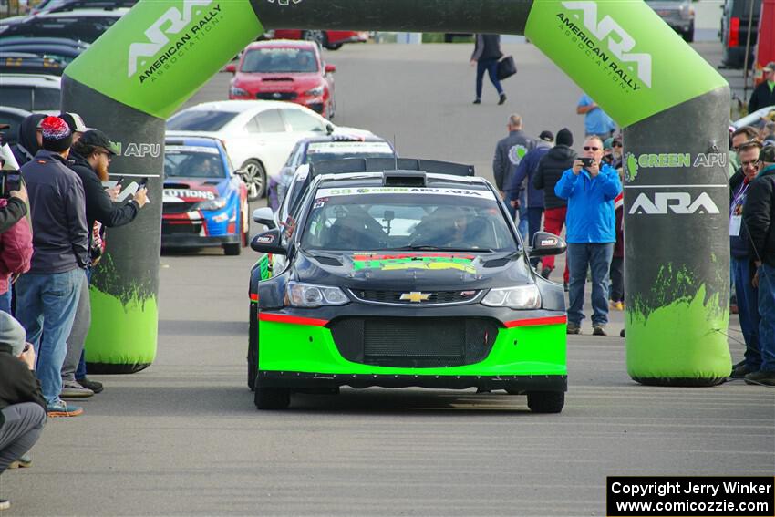 Pat Moro / Ole Holter Chevy Sonic LS leaves the ceremonial start.