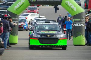 Pat Moro / Ole Holter Chevy Sonic LS leaves the ceremonial start.