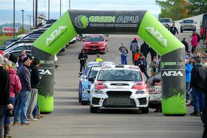 Matt Dickinson / Chris Kremer Subaru WRX STi at the ceremonial start.