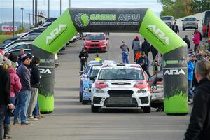 Matt Dickinson / Chris Kremer Subaru WRX STi at the ceremonial start.