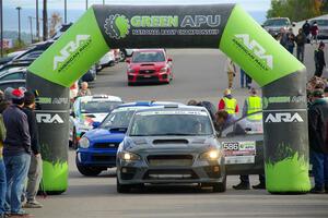 Zach Jacques / Ron Jacques Subaru WRX STi at the ceremonial start.