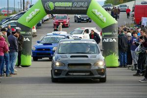 Zach Jacques / Ron Jacques Subaru WRX STi leaves the ceremonial start.