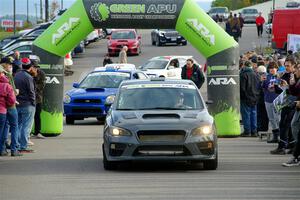 Zach Jacques / Ron Jacques Subaru WRX STi leaves the ceremonial start.