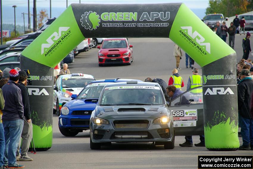 Zach Jacques / Ron Jacques Subaru WRX STi at the ceremonial start.