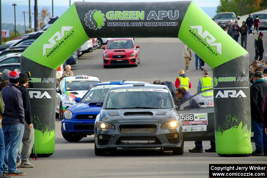 Zach Jacques / Ron Jacques Subaru WRX STi at the ceremonial start.