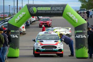 Lucy Block / Alex Gelsomino Ford Fiesta Rally3 at the ceremonial start.