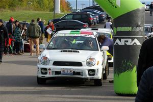 Ivo Draganov / Vladimir Yanev Subaru WRX Wagon at the ceremonial start.