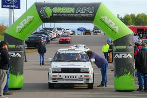 Tim O'Neil / Constantine Mantopoulos VW Rallye Golf at the ceremonial start.