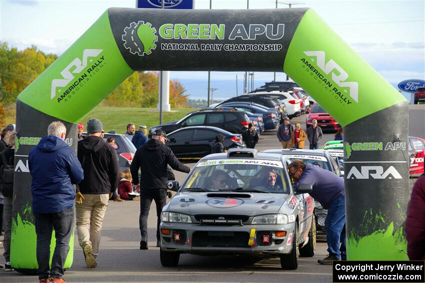 Dylan Gondyke / Ben Chuong Subaru Impreza at the ceremonial start.