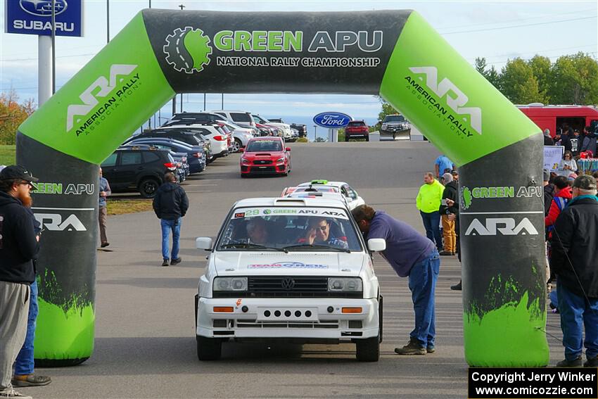 Tim O'Neil / Constantine Mantopoulos VW Rallye Golf at the ceremonial start.