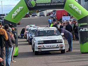 Tim O'Neil / Constantine Mantopoulos VW Rallye Golf at the ceremonial start.