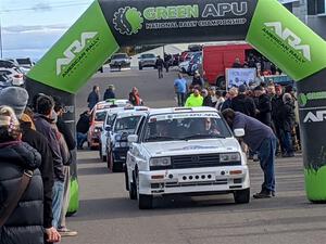 Tim O'Neil / Constantine Mantopoulos VW Rallye Golf at the ceremonial start.